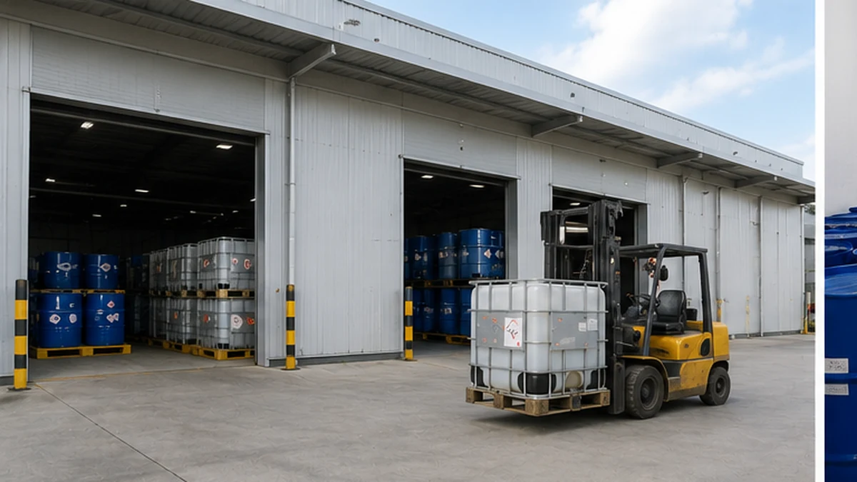 Khu vực lưu trữ hàng hóa chất trong kho Bảo Vận