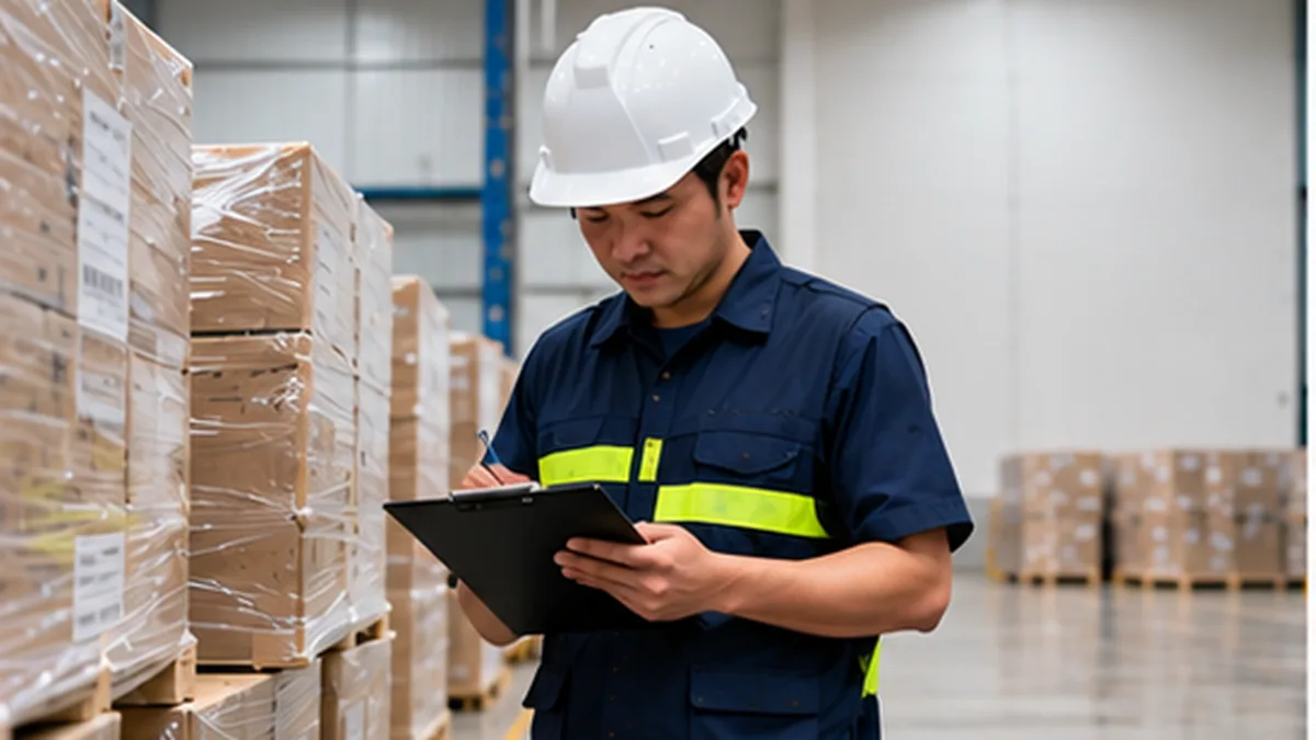 Kho lưu nguyên liệu thực phẩm: hàng kê trên pallet, cách tường, khu vực sạch