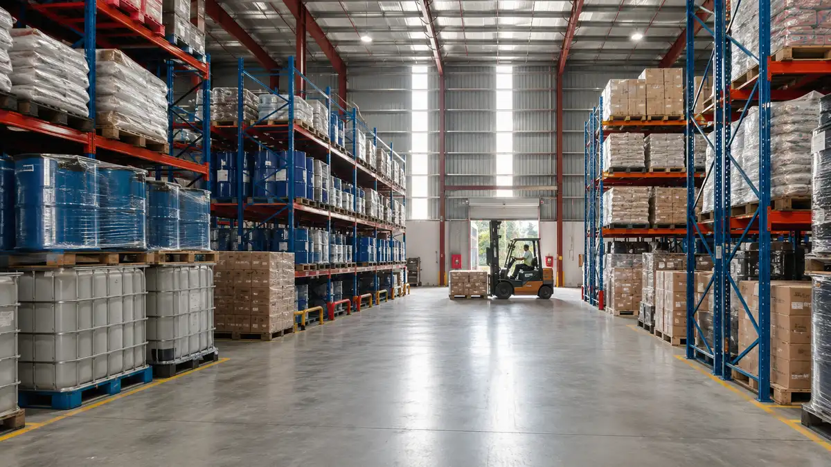 Khu vực lưu trữ thực phẩm đạt chuẩn vệ sinh an toàn tại kho Bảo Vận